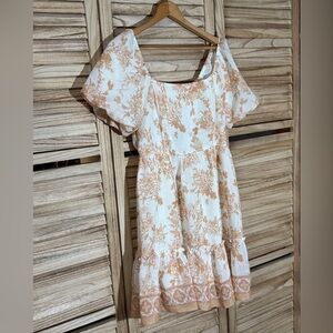 Blu Pepper Bohemian Orange Floral Dress